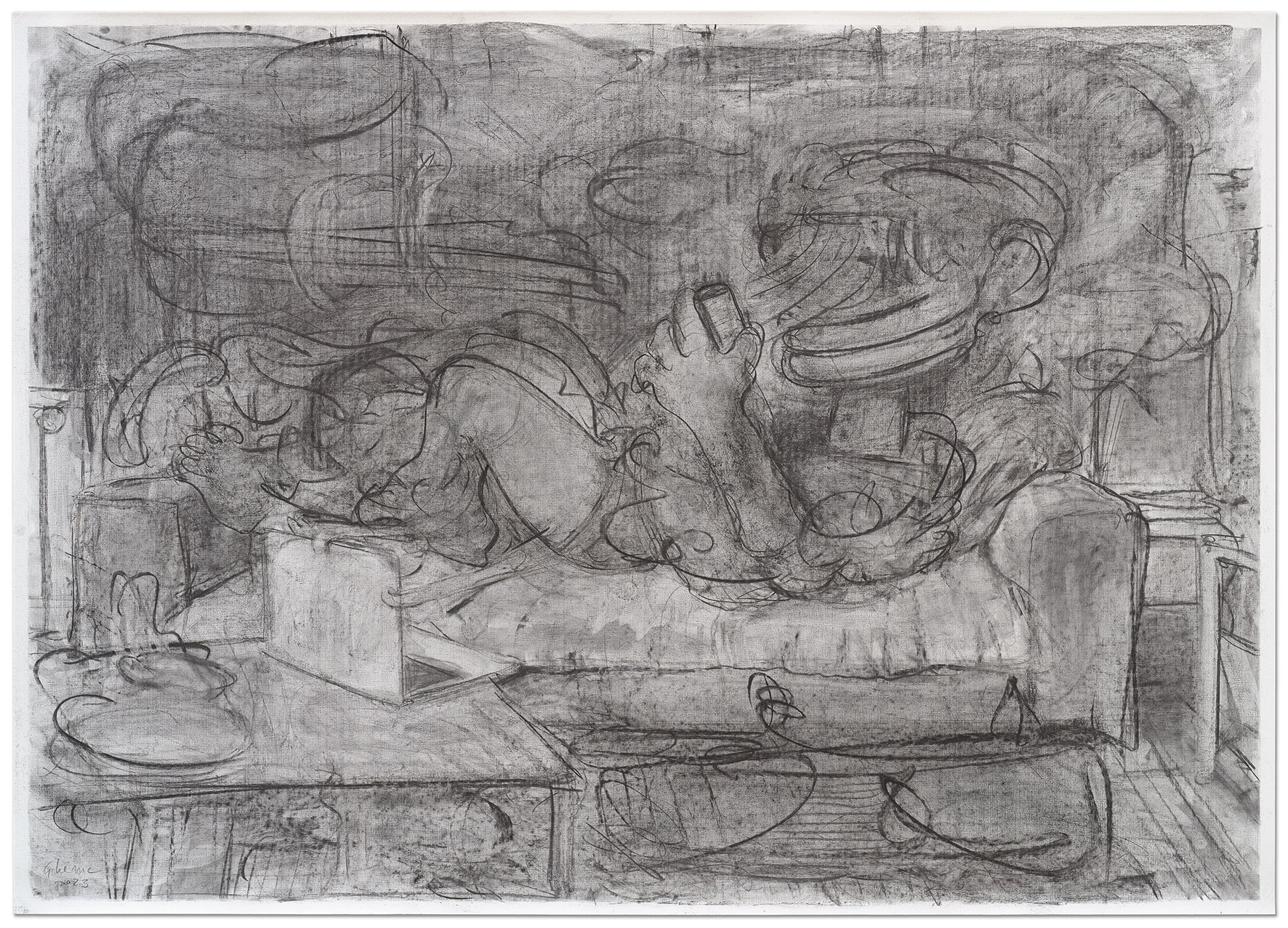 Adrian Ghenie-Fără titlu-2023-desen-100x140cm