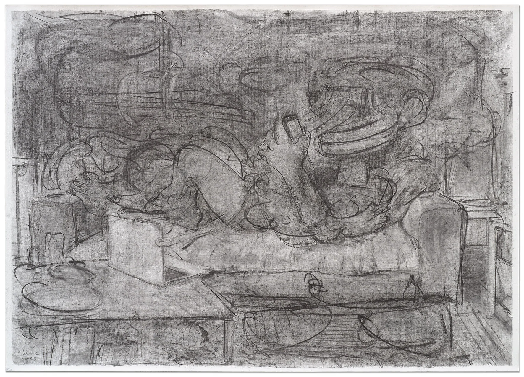 Adrian Ghenie-Fără titlu-2023-desen-100x140cm